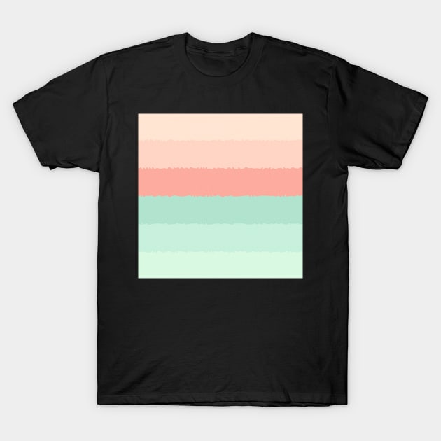 Crystal Lines Of Pastel Orange and Green T-Shirt by Peaceful Space AS